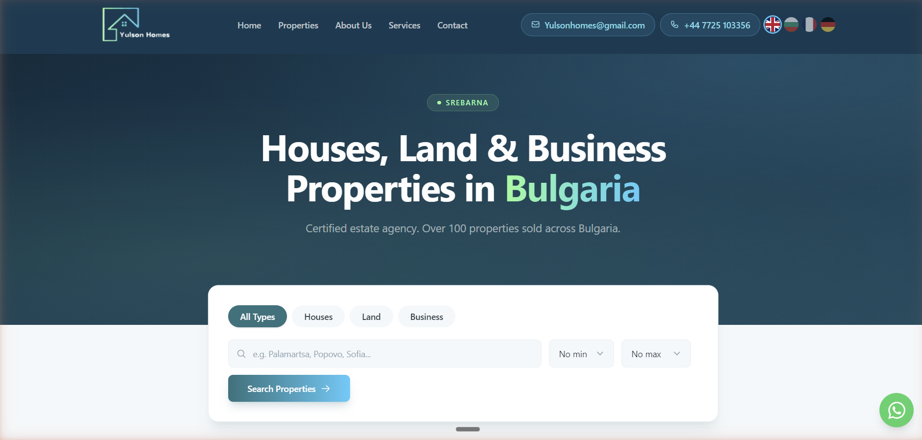 Yulson Homes website preview
